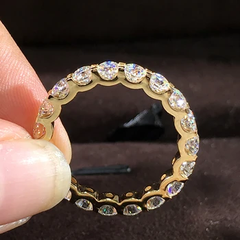 14K Au585 Aukso Žiedas DVVS Moissanite Deimantai 0.2 Carart Turas Prabangus Elegantiškas Šalies Dalyvavimą Jubiliejų Žiedas