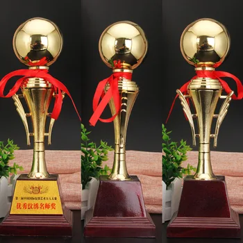 Aukso trofėjų Bendrovė trofėjus karšto pardavimo Futbolo trofėjus didmeninės Metalo trofėjus pigūs custom sporto medaliu trofėjų pridėti logotipas ar žodį