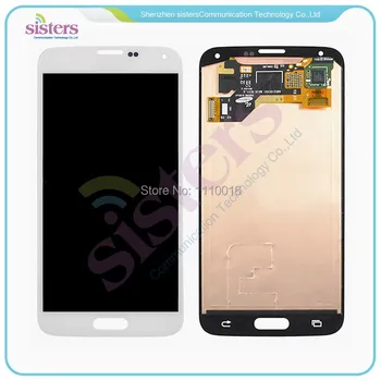 Didmeninė Aukštos Kokybės Juodai Balto Aukso LCD Ekranas, skaitmeninis keitiklis Surinkimo Dalys Samsung Galaxy S5 i9600 Nemokamas Pristatymas