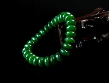 Fine Jewelry Gamtos HeTian Biyu Jade Turas Abacus Karoliukų Apyrankę Green Lady Bangle Dovana Moterims, vyrams