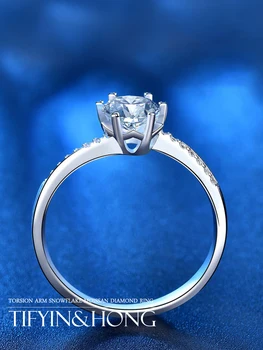 S925 sterlingas sidabro sidabro asmeninį ponios moissanite žiedas, prabangos prekės, aukštos kokybės, sporto, laisvalaikio stiliaus, pokylių žiedas