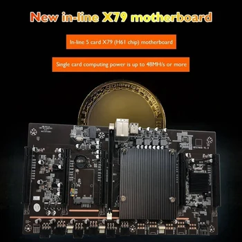 X79 H61 BTC Miner Plokštė su E5 2603 CPU+RECC 4G DDR3 Ram+120G SSD+24 Kaiščių Jungtis Paramos 3060 3070 3080 GPU